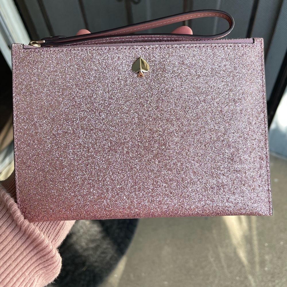 Kate Spade Pink Glitter Wristlet